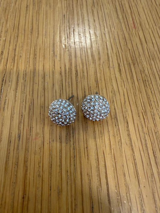 NO BRAND Gold Circle Strass Earrings