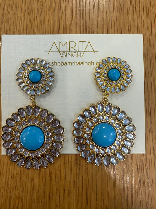 NO BRAND Clip On Turquoise drop Earrings