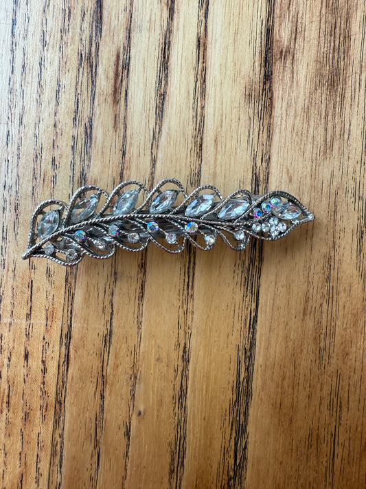 NO BRAND Leaf Rhinestone Hair Clip  With Strass