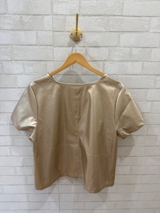 PORRIDGE  NWT Faux Leather SS Top/XXL