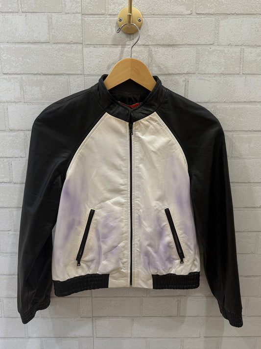 ALICE+OLIVIA Zipped Cow Leather Jacket / XS-EU34