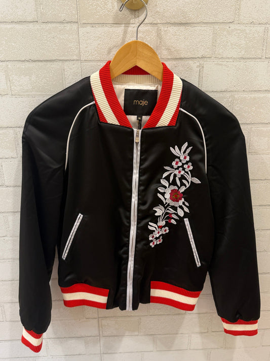 MAJE Enbroided Satin Bomber/ US:S-EU:36
