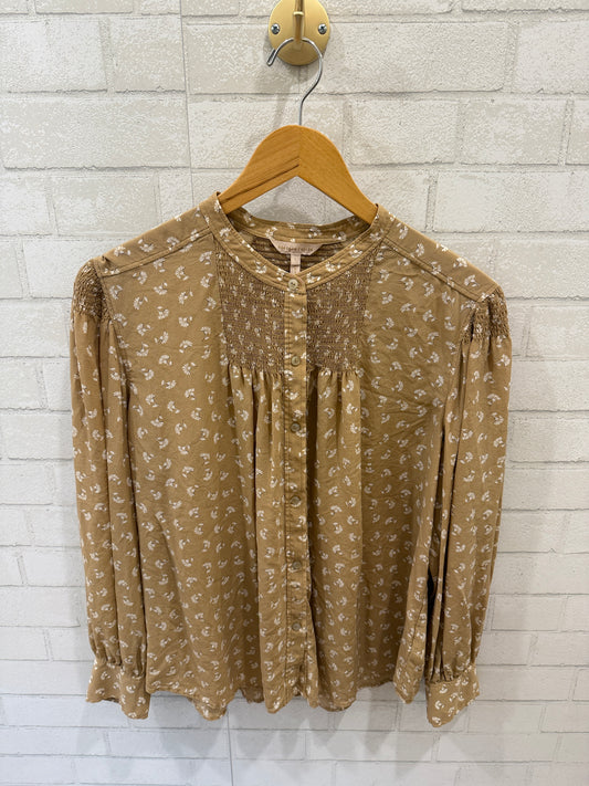 REBECCA TAYLOR LS Silk  Flowers Blouse/ L