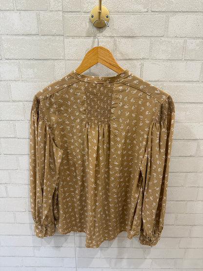 REBECCA TAYLOR LS Silk  Flowers Blouse/ L