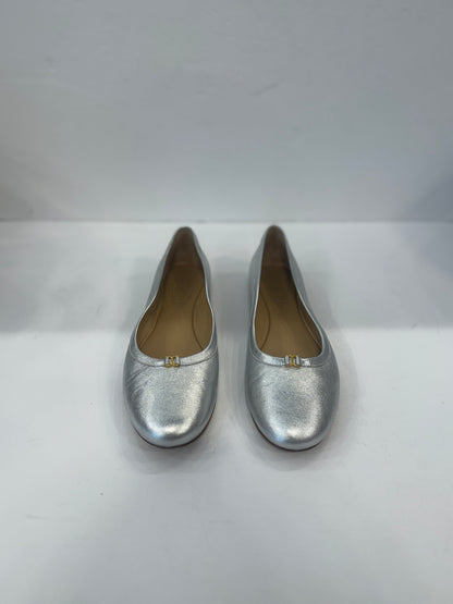 CHLOE Marcie Metallic Leather Ballerines/US7- EU37.5