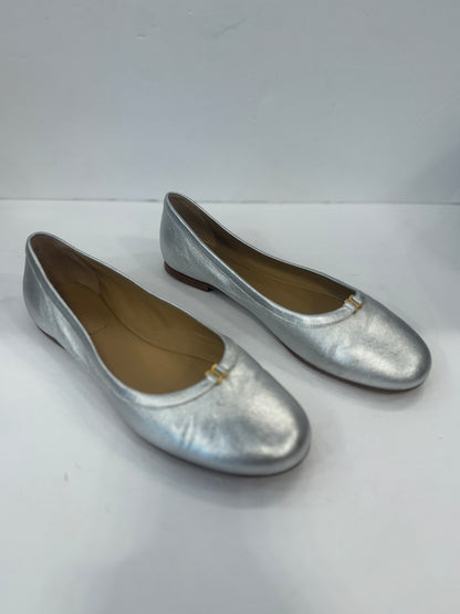 CHLOE Marcie Metallic Leather Ballerines/US7- EU37.5