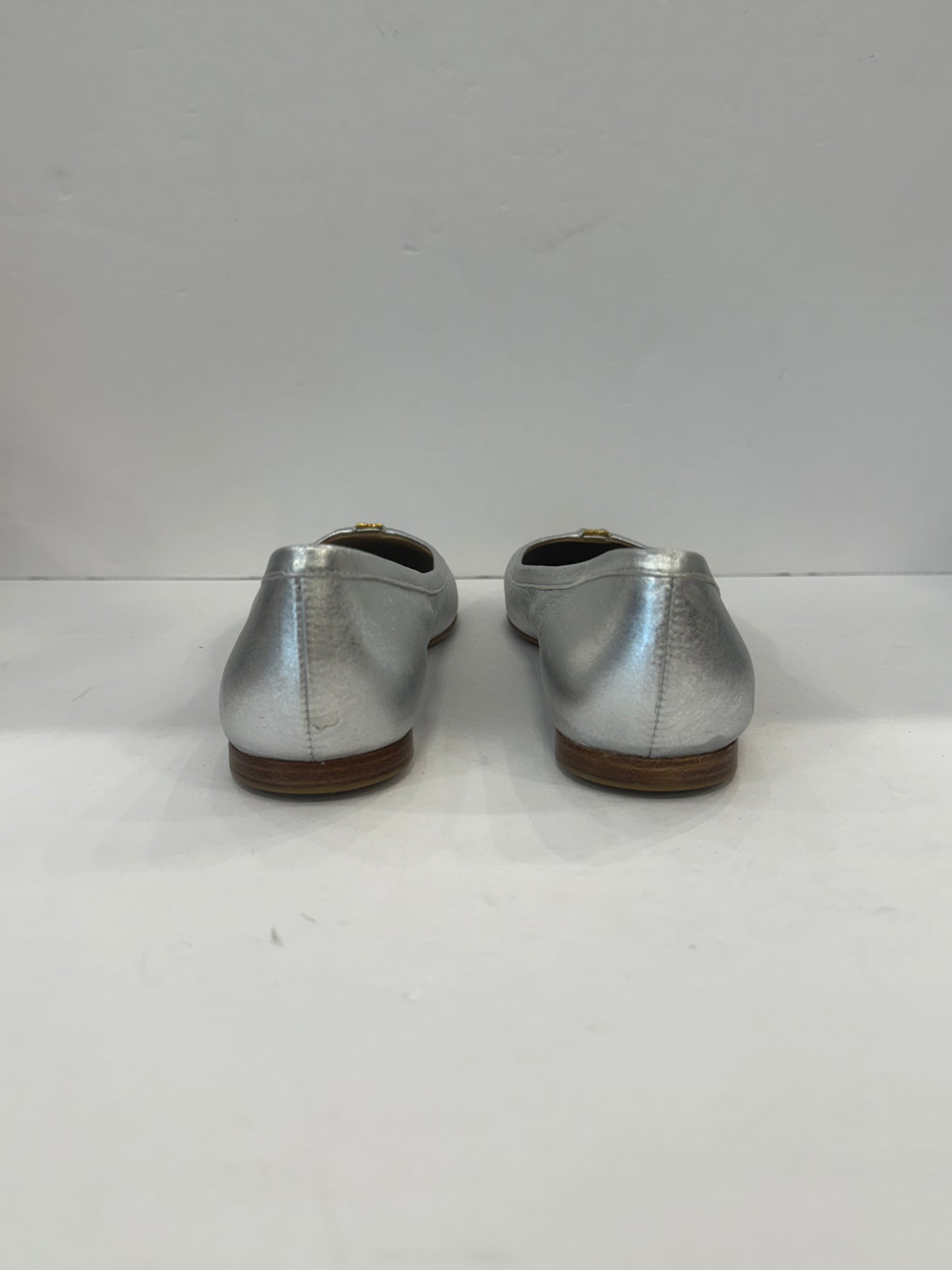 CHLOE Marcie Metallic Leather Ballerines/US7- EU37.5