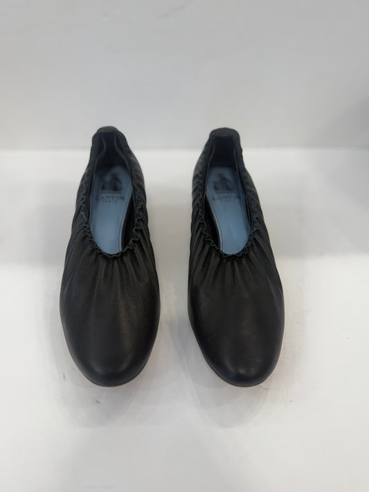 LANVIN Leather Kitty Gold Heels Pumps/EU36.5-Us6.5