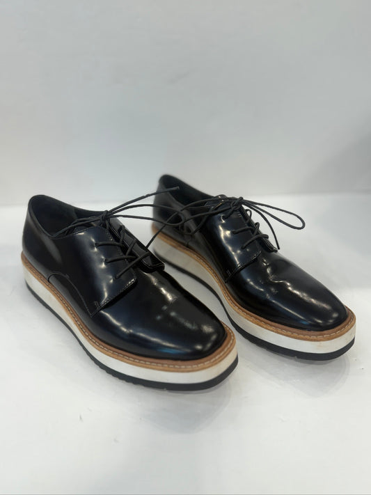 VINCE  Reed Glazed Leather Platform Oxford Shoes/EU36-US6