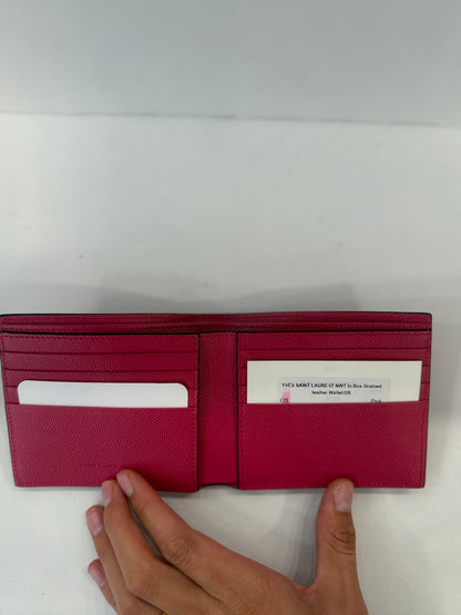YVES SAINT LAURENT NWT In Box  Grained leather Wallet/OS