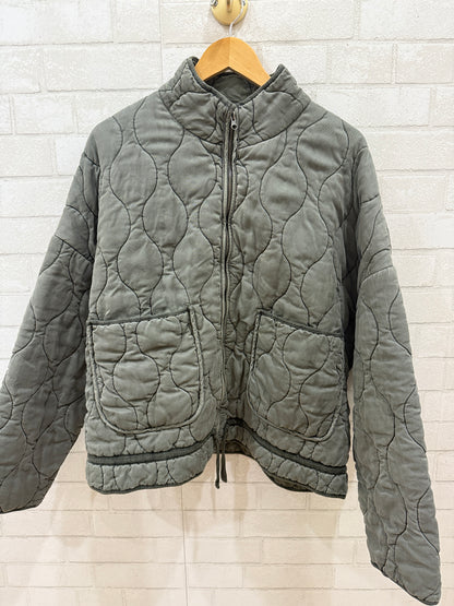 NO BRAND Quilted Zipped Jacket with Pockets/ XL