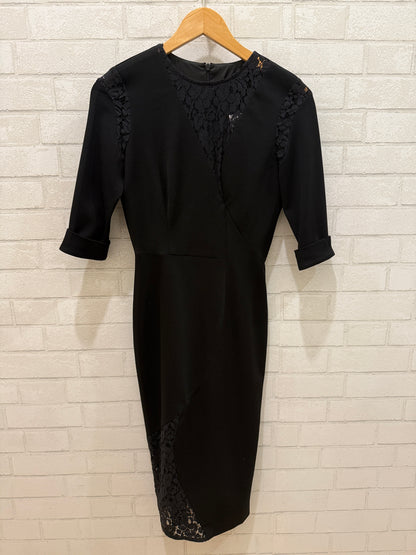 BLACK HALO Midi Embroided 3/4 Sleeves Dress/ US:2-EU:36