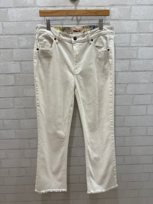JOHNNY WAS White Cropped Straight Leg Jeans / M-US 30