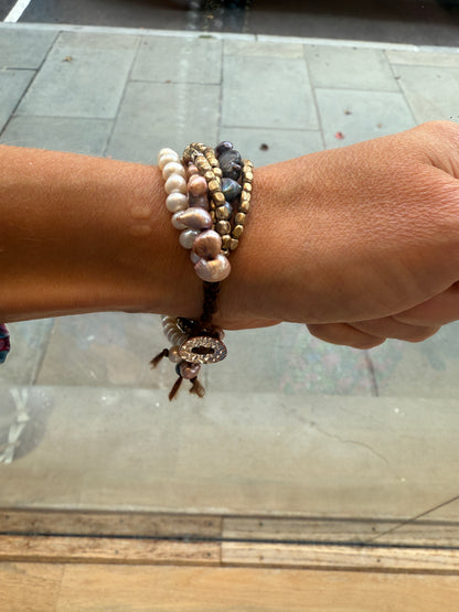 NAKAMOL  Multi Row Pearls Bracelet/OS