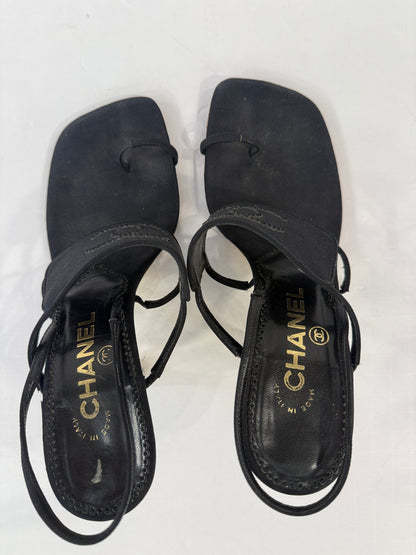 CHANEL Heels Sandals With Logo On Top/ US 6-EU36
