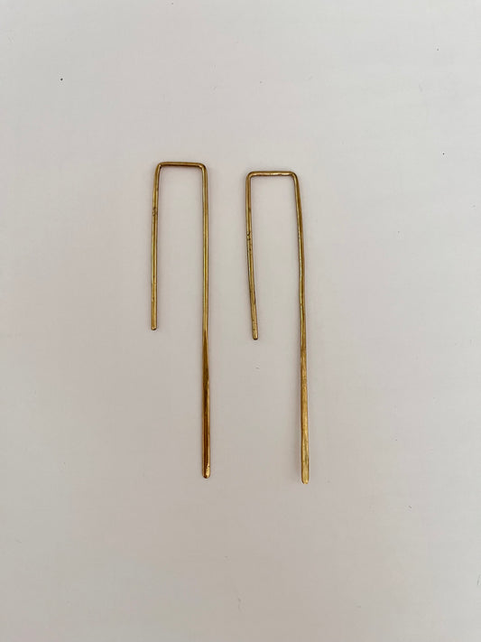 NO BRAND Gold Geometric Threader Earrings