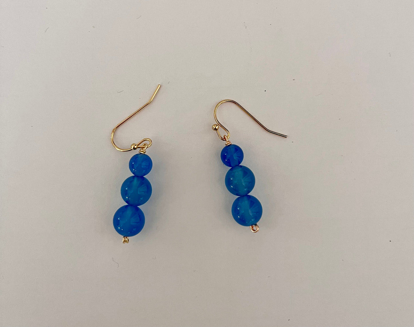 NO BRAND 3 Blue Beads Earrings
