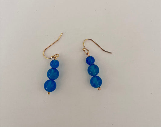 NO BRAND 3 Blue Beads Earrings