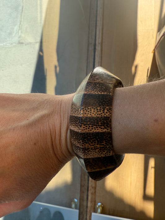 NO BRAND Large Wood Bangle