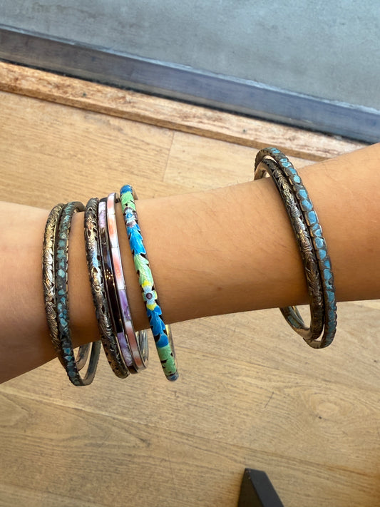 NO BRAND Set of 8 Flowers Bangles
