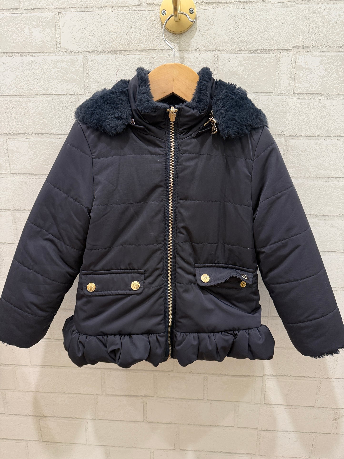 TARTINE ET CHOCOLAT False Fur Inside Reversible Coat/ 4Y