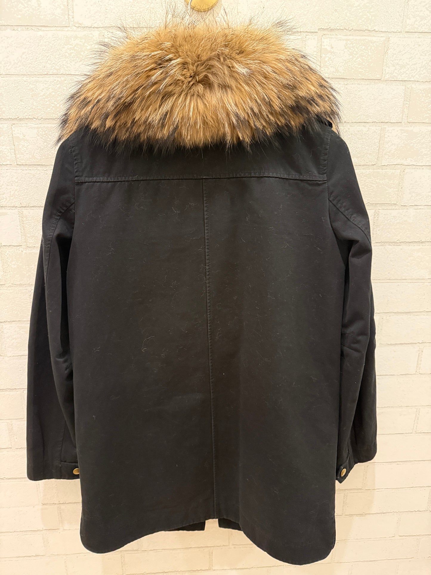 YVES SALOMON Army Black Parka With Fur / S-EU36