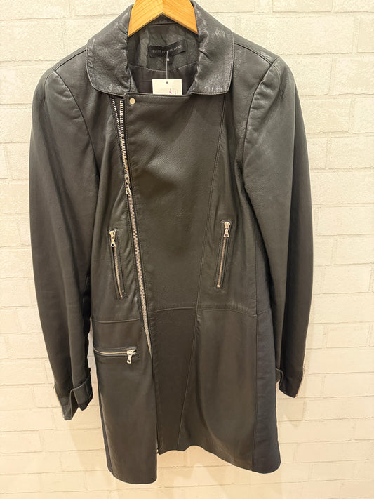 ELISE OVERLAND Lambskin Leather Zipped Coat/US6-M