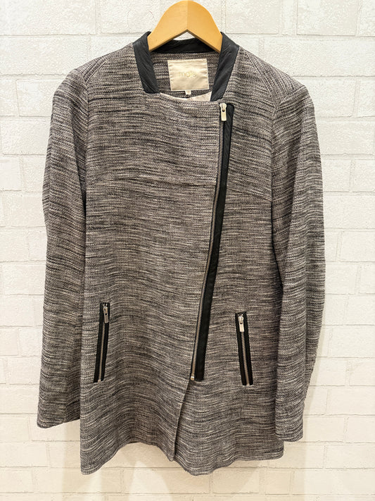 MAJE Long Zip Linen Blend Jacket / M-EU38