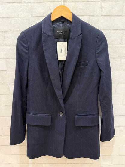 EQUIPMENT LS Wool Blazer with Shiny Stripes/ M