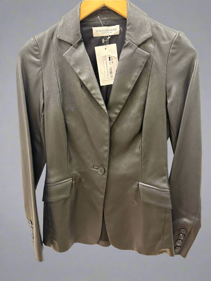SUSAN BENDER Leather Blazer / S