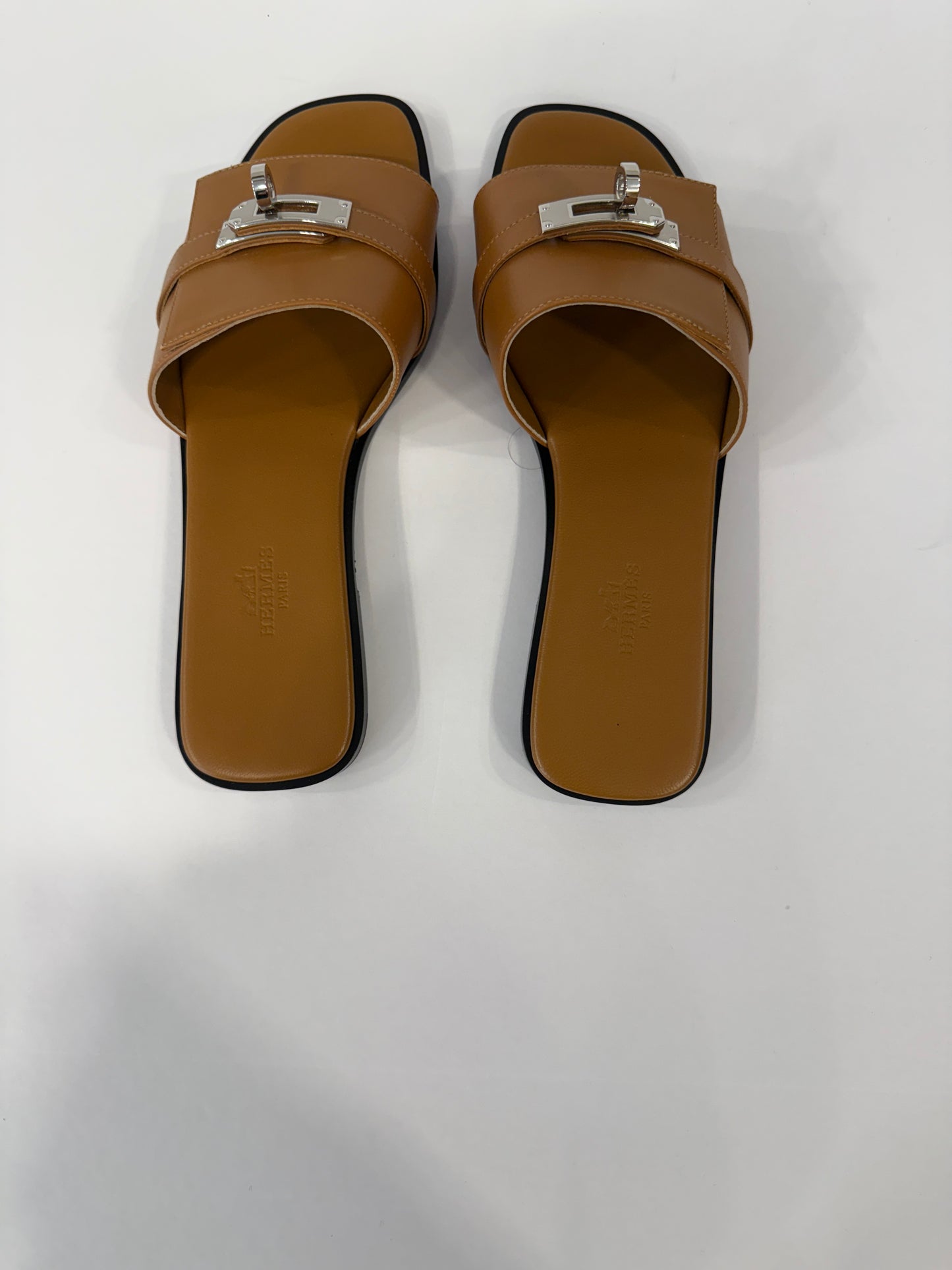 HERMES Leather Flat Sandals/ US 6.5-EU36.5