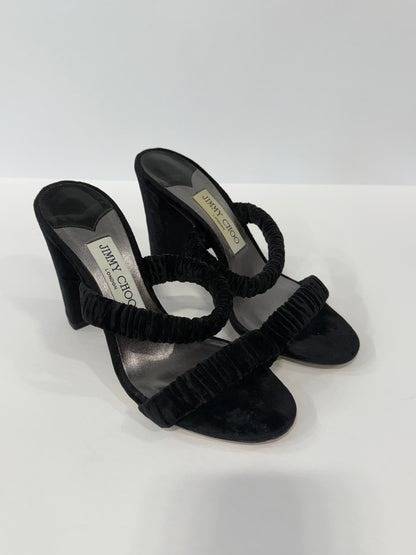 JIMMY CHOO Velvet Sandals/ US 6.5-EU36.5