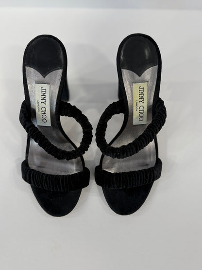 JIMMY CHOO Velvet Sandals/ US 6.5-EU36.5