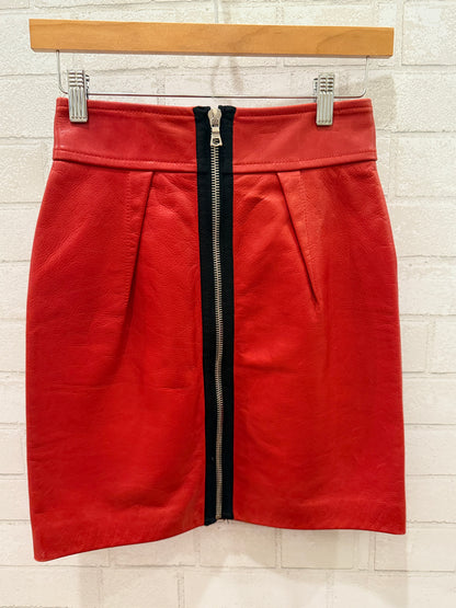 PHILLIP LIM Real Leather Mini Skirt/ US S-EU 36