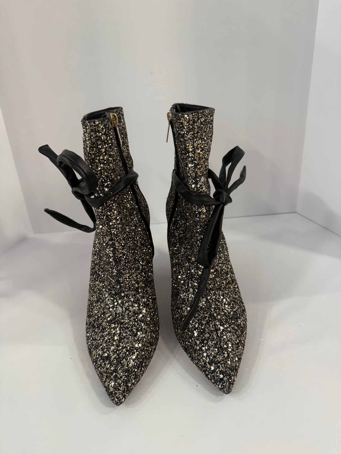 JIMMY CHOO Glitter Star Booties/ US8-EU38