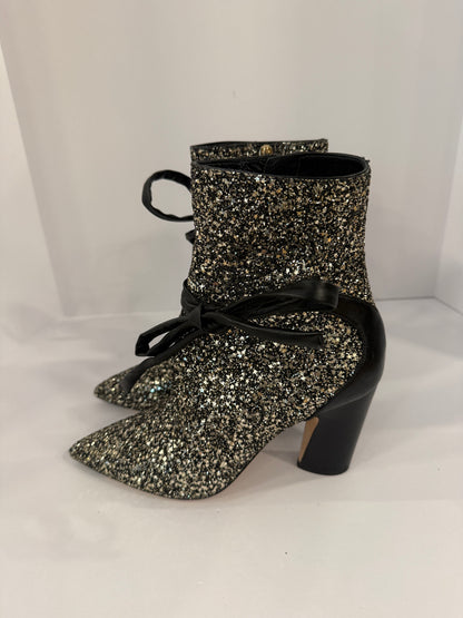 JIMMY CHOO Glitter Star Booties/ US8-EU38
