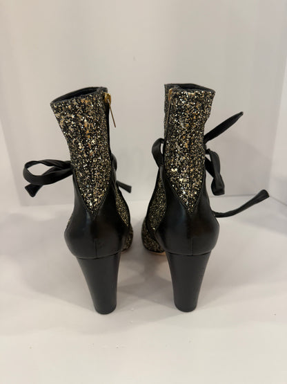 JIMMY CHOO Glitter Star Booties/ US8-EU38