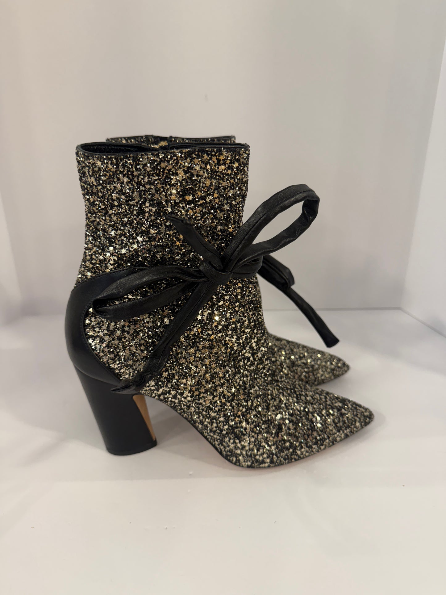 JIMMY CHOO Glitter Star Booties/ US8-EU38