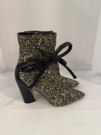 JIMMY CHOO Glitter Star Booties/ US8-EU38