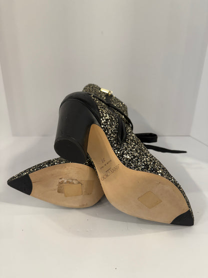 JIMMY CHOO Glitter Star Booties/ US8-EU38