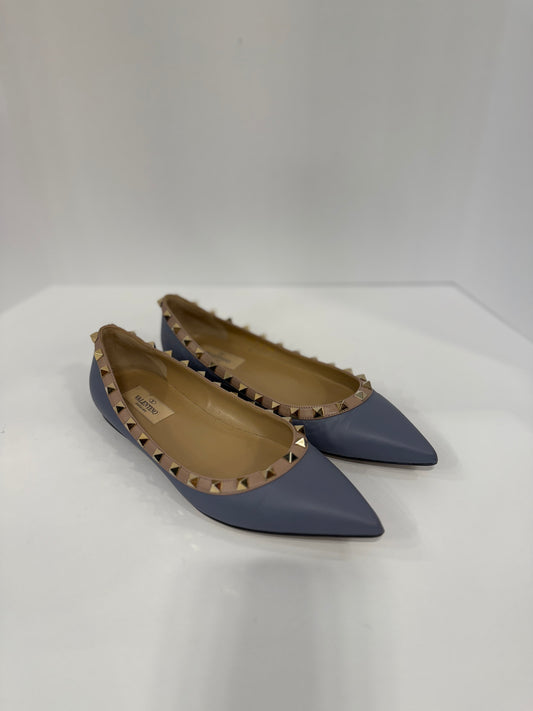 VALENTINO Rockstud Leather Ballet Flats/ US 7.5 -EU38