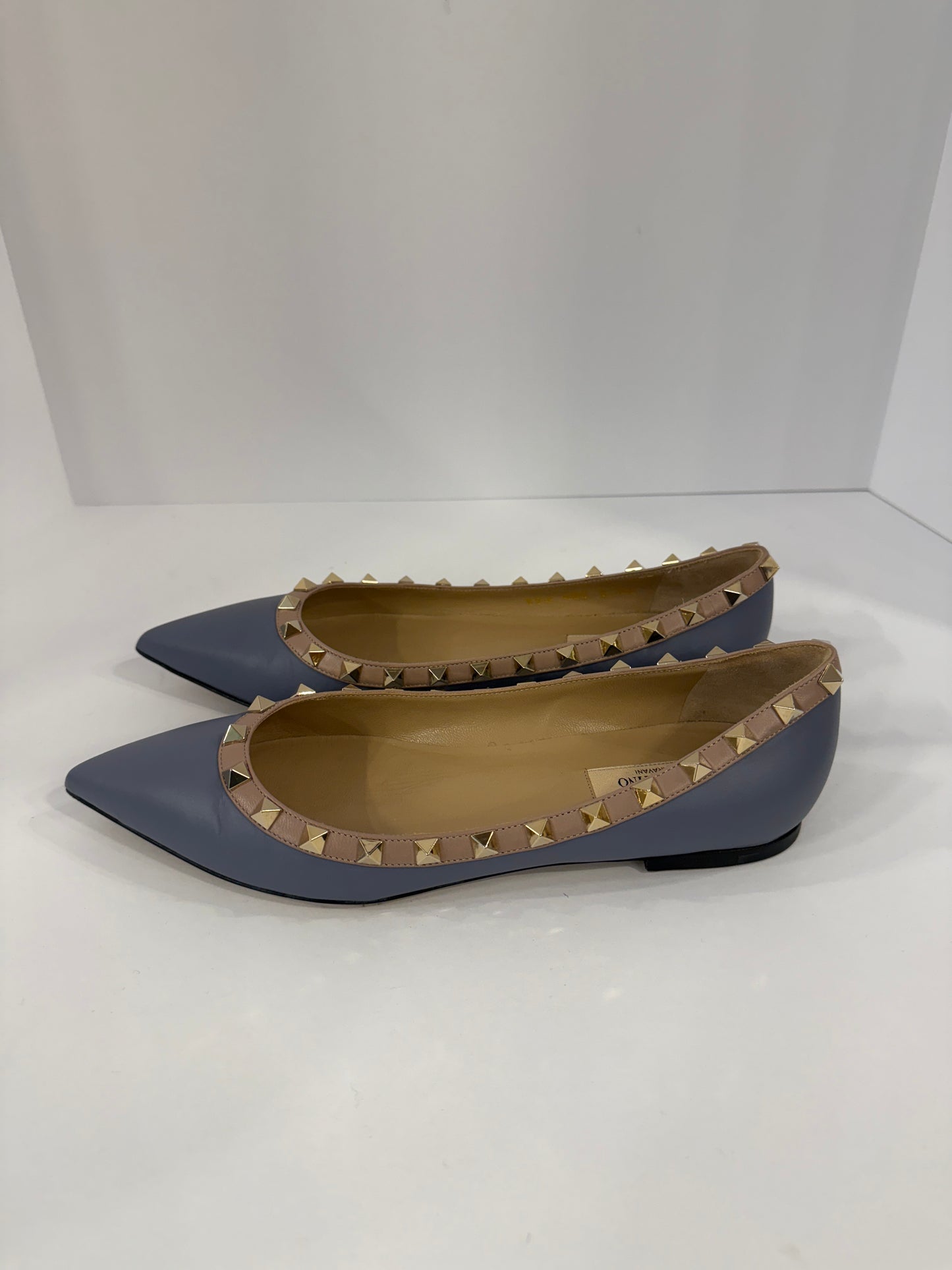 VALENTINO Rockstud Leather Ballet Flats/ US 7.5 -EU38
