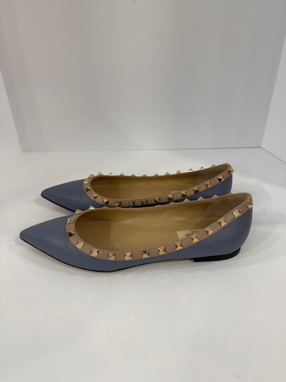 VALENTINO Rockstud Leather Ballet Flats/ US 7.5 -EU38