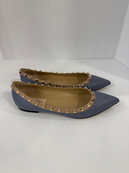 VALENTINO Rockstud Leather Ballet Flats/ US 7.5 -EU38