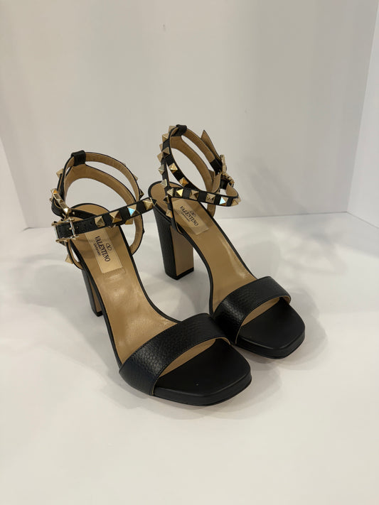 VALENTINO Rockstud Block Heel Sandals / 6.5-EU36.5