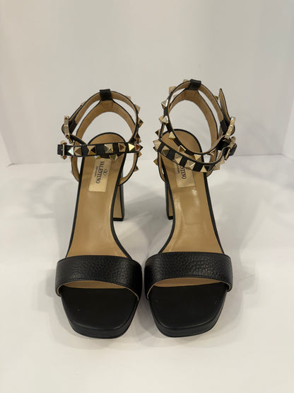 VALENTINO Rockstud Block Heel Sandals / 6.5-EU36.5