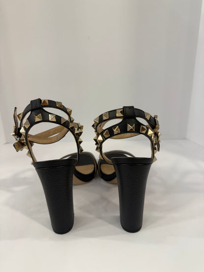 VALENTINO Rockstud Block Heel Sandals / 6.5-EU36.5