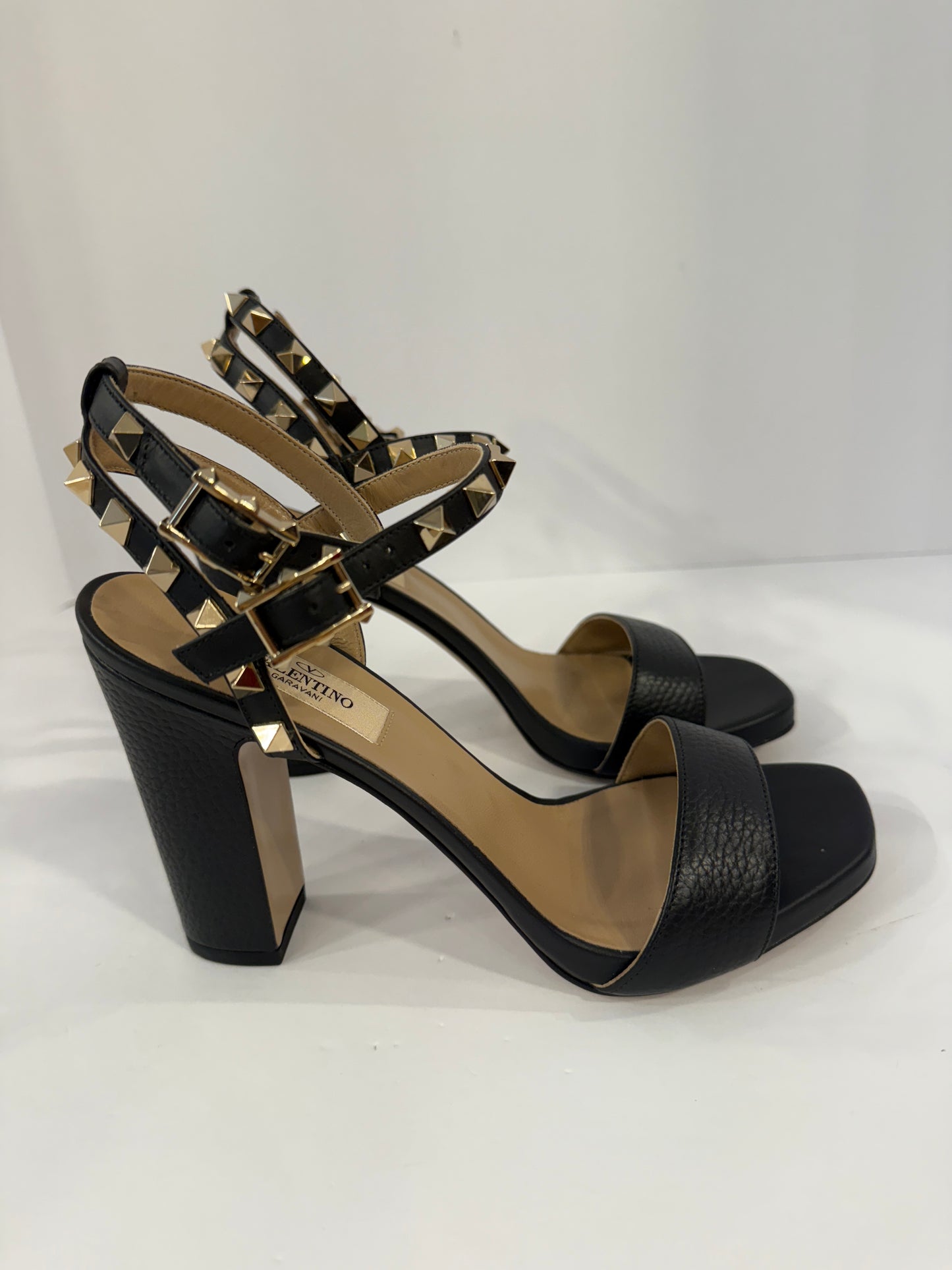 VALENTINO Rockstud Block Heel Sandals / 6.5-EU36.5