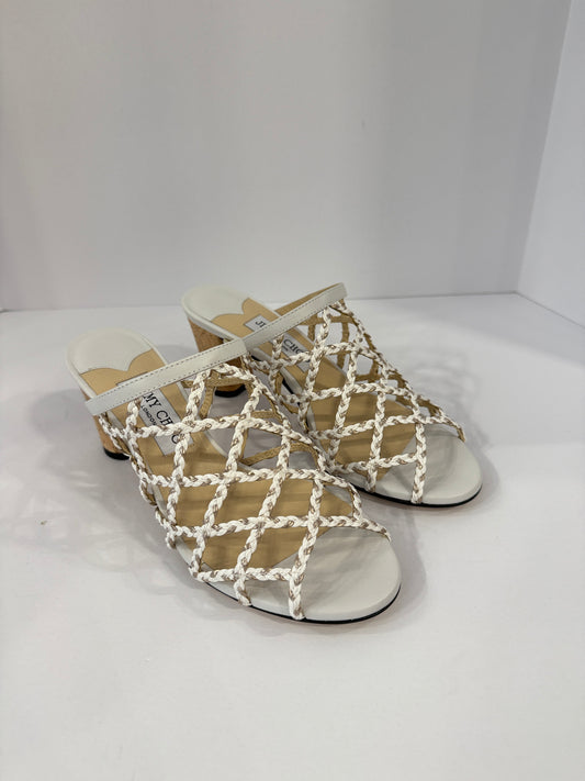 JIMMY CHOO Leather Braided Mules / US 6.5-EU36.5