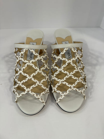 JIMMY CHOO Leather Braided Mules / US 6.5-EU36.5